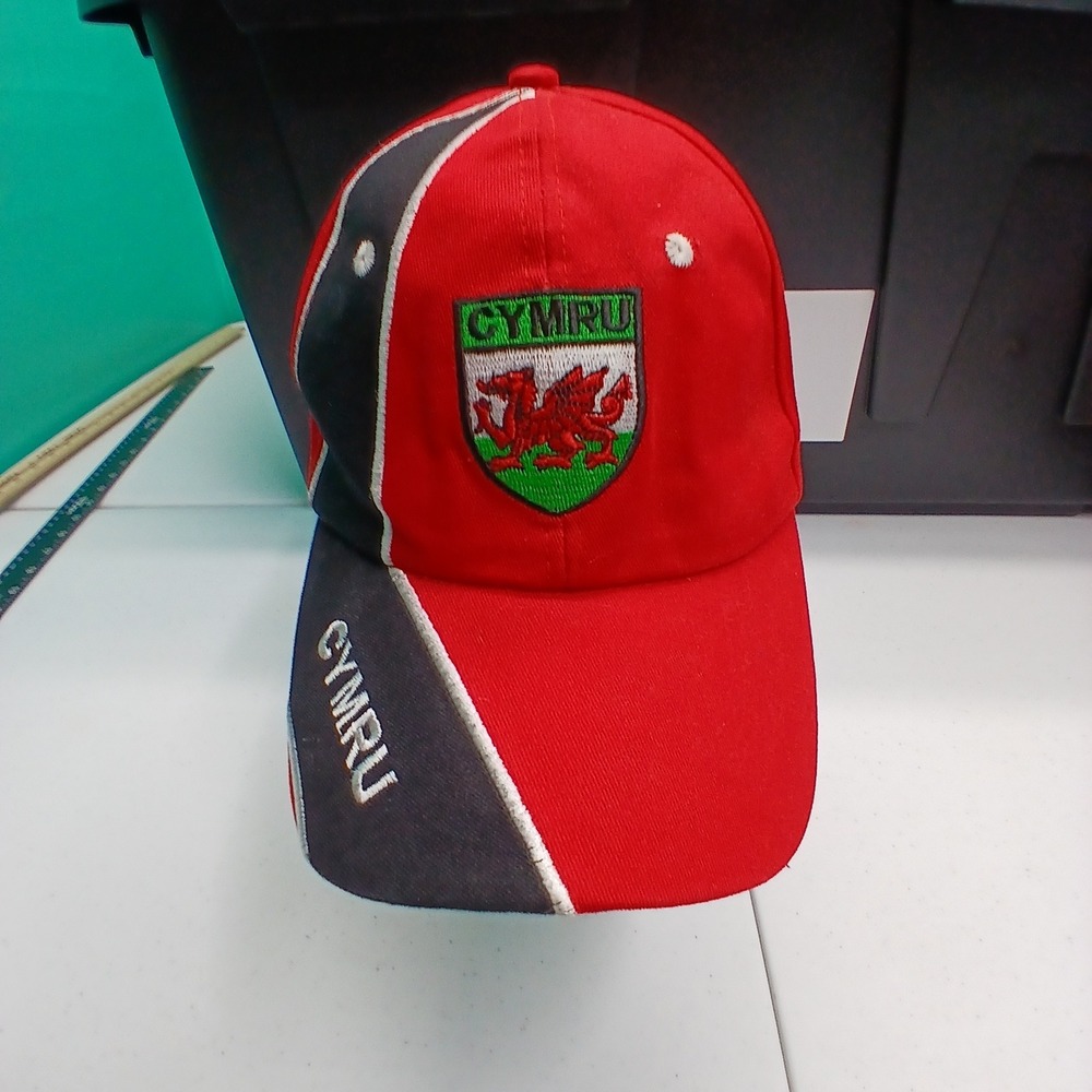 Pendragon Wales Cymru Baseball Cap OSFM Red Black Welsh Dragon Soccer Rugby Hat